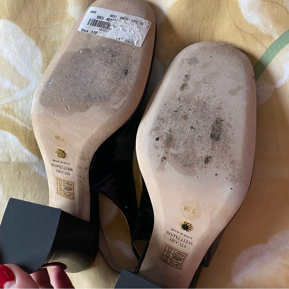 Stuart Weitzman “Curveblock 85 Slingback Pump” Pa… - image 5